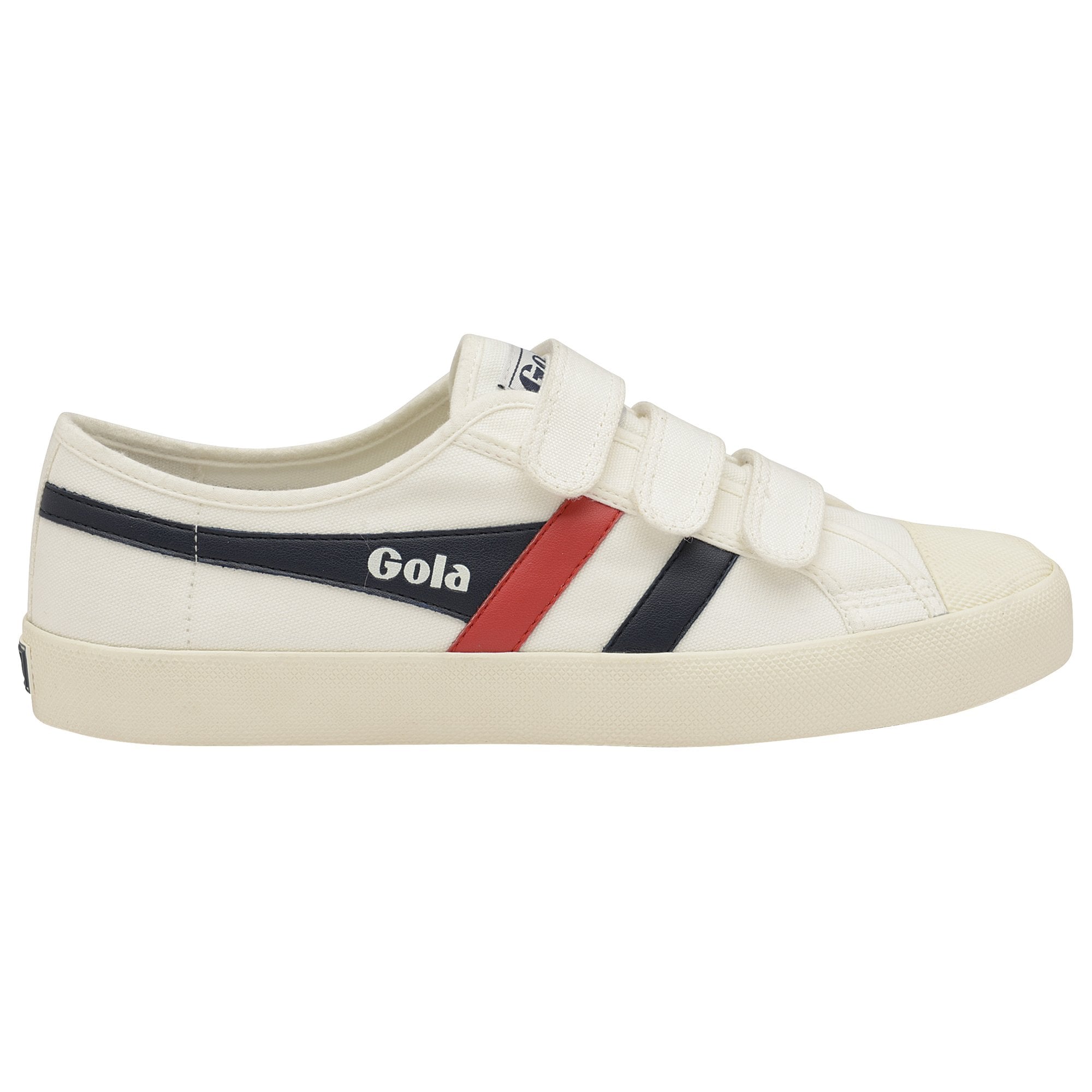 Gola Vegan Coaster Strap Off White Navy Red Women s Mercury Shoes